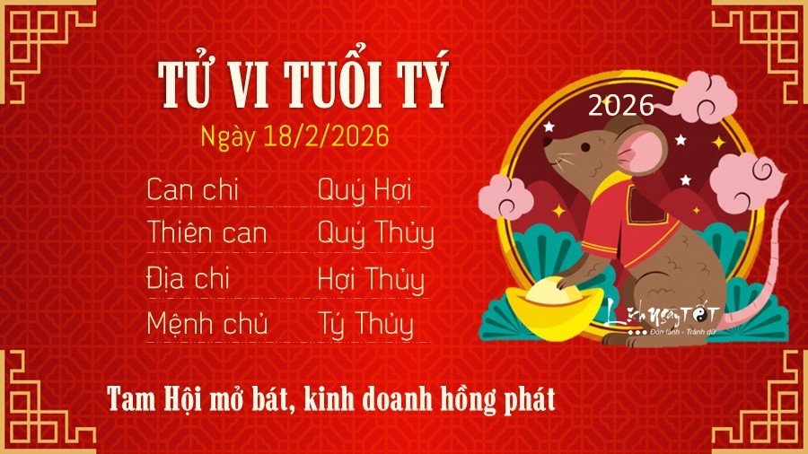 Tu vi hang ngay 18/2/2026 - Ty