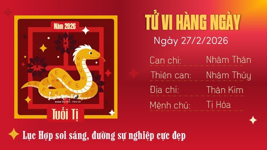 Tu vi hang ngay 27/2/2026 - Ti