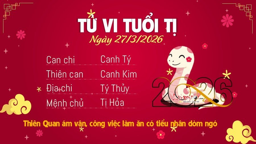 Tu vi hang ngay 27/3/2026 - Ti
