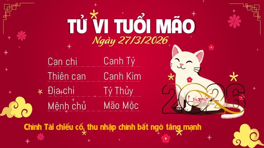 Tu vi hang ngay 27/3/2026 - Mao