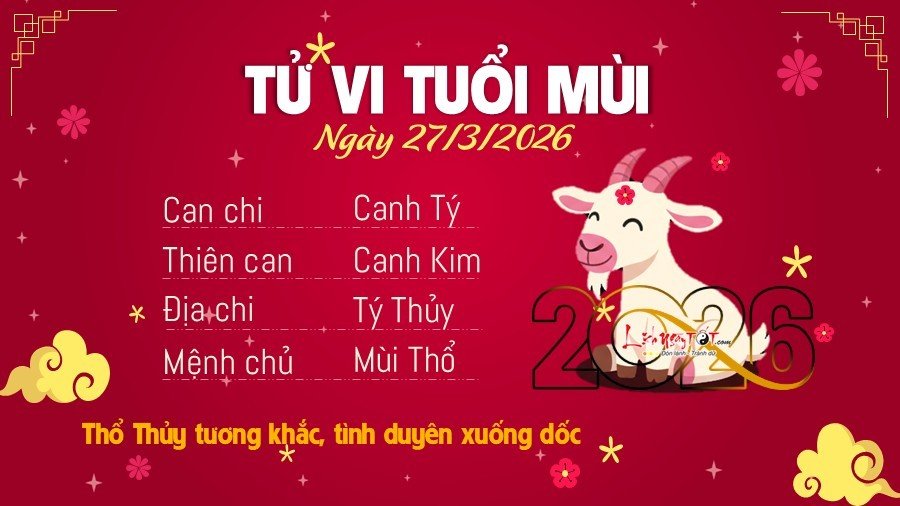 Tu vi hang ngay 27/3/2026 - Mui