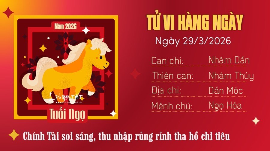 Tu vi hang ngay 29/3/2026 - Ngo