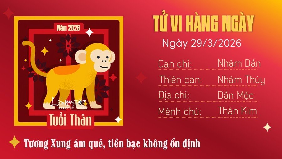 Tu vi hang ngay 29/3/2026 - Than