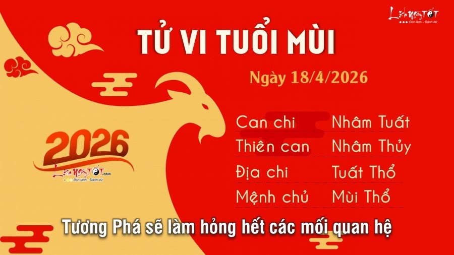 Tu vi hang ngay 18/4/2026 cua 12 con giap - Mui