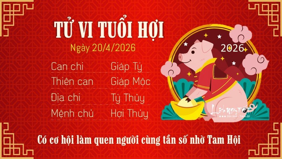 Tu vi hang ngay 20/4/2026 cua 12 con giap - Hoi