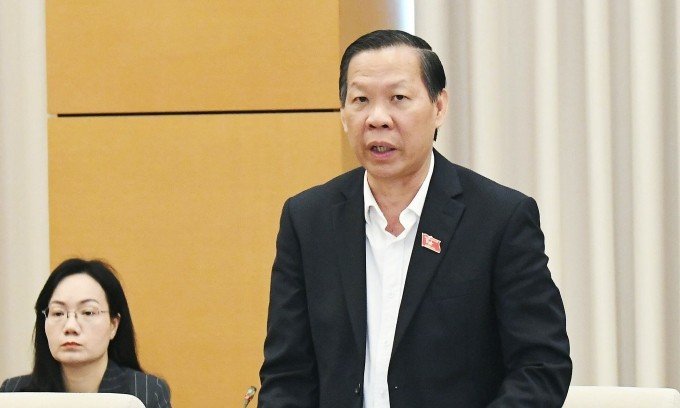 Chủ nhiệm Ủy ban Kinh tế Tài chính Phan Văn Mãi tại phiên họp sáng 20/4. Ảnh: Đại biểu Nhân dân