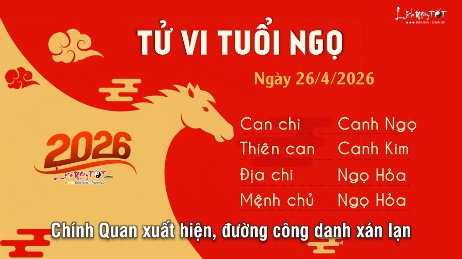 Tu vi hang ngay 26/4/2026 - Ngo