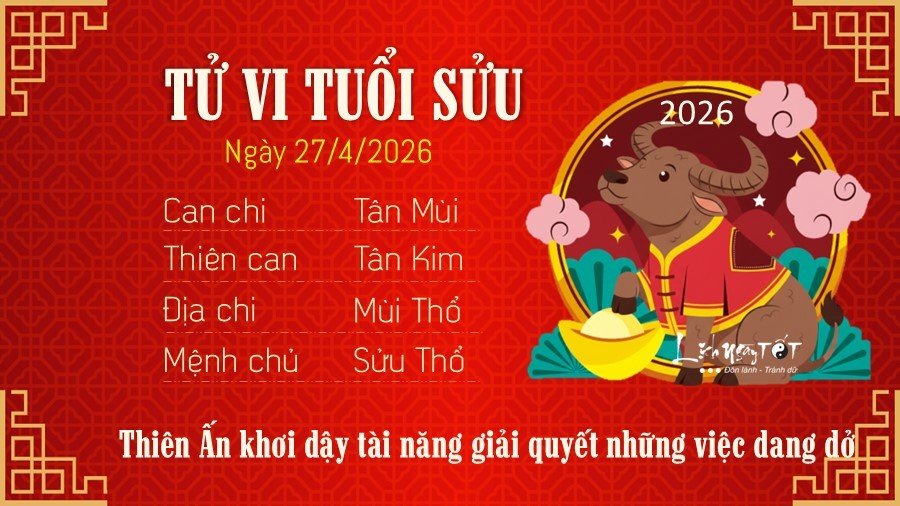 Tu vi hang ngay 27/4/2026 cua 12 con giap - Suu