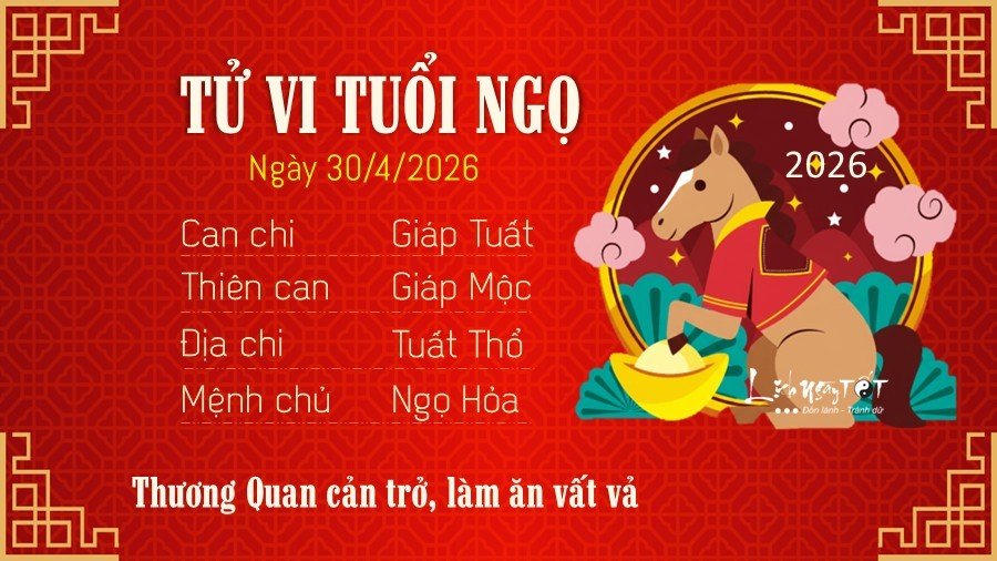 Tu vi hang ngay 30/4/2026 cua Ngo