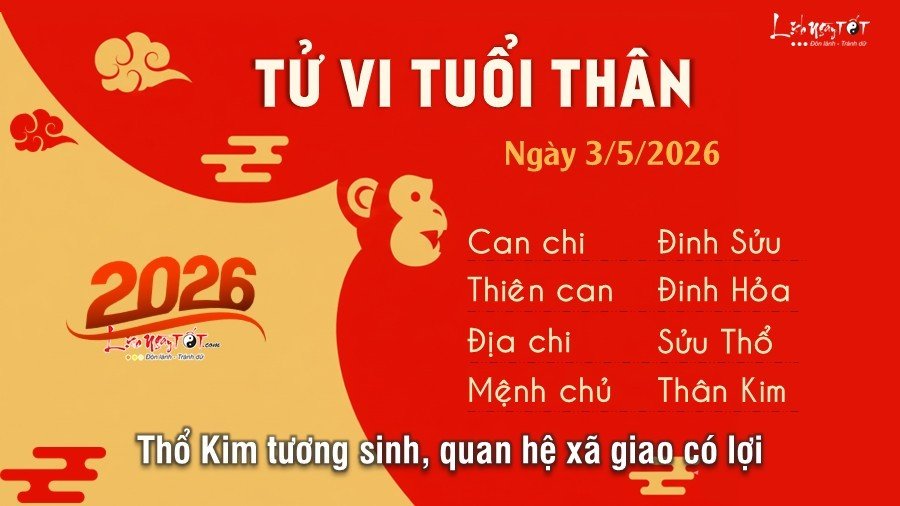 Tu vi hang ngay 3/5/2026 tuoi Than