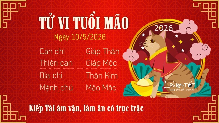Tu vi hang ngay 10/5/2026 - Mao