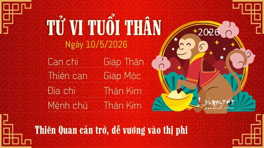 Tu vi hang ngay 10/5/2026 - Than