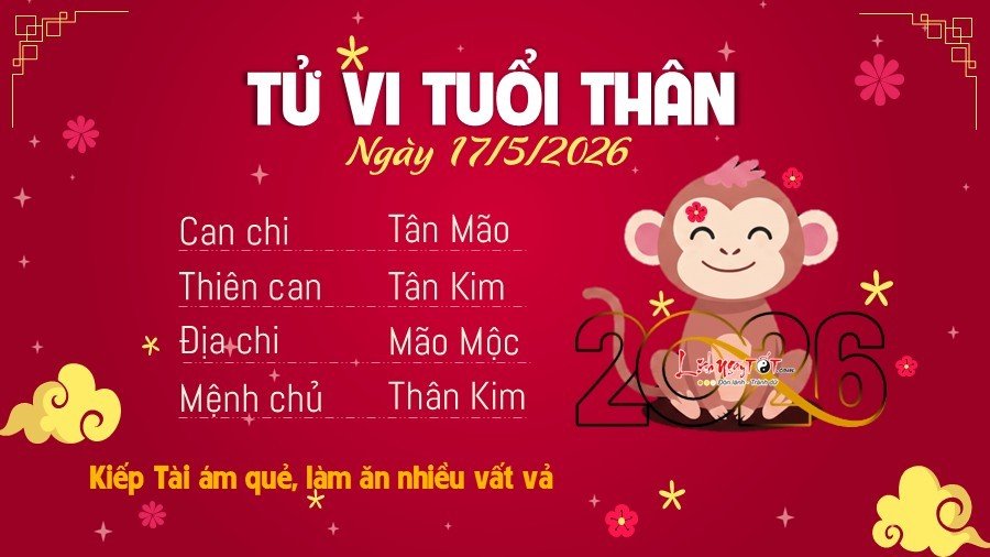 Tu vi hang ngay 17/5/2026 - Than
