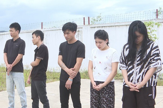 Một số nghi phạm tại cơ quan điều tra. Ảnh: Công an cung cấp