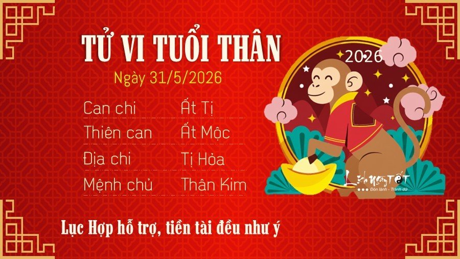 Tu vi hang ngay 31/5/2026 cua Than