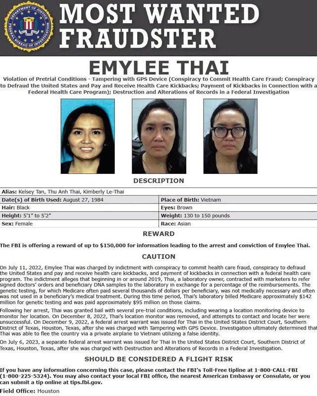 Nữ nghi phạm bị FBI truy tìm gắt gao, treo thưởng gần 3,9 tỷ để bắt, hiện đang trốn ở Việt Nam?