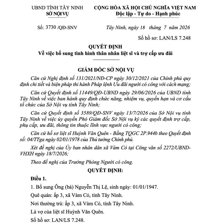 18-1784382166-tay-ninh-quyet-dinh-nhan-van-chua-tung-co-tien-le-chinh-thuc-cong-nhan-vo-liet-si-cho-cu-ba-nguyen-thi-le