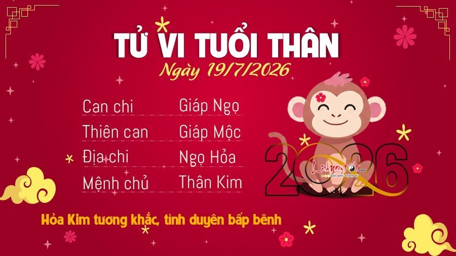Tu vi hang ngay 19/7/2026 - Than