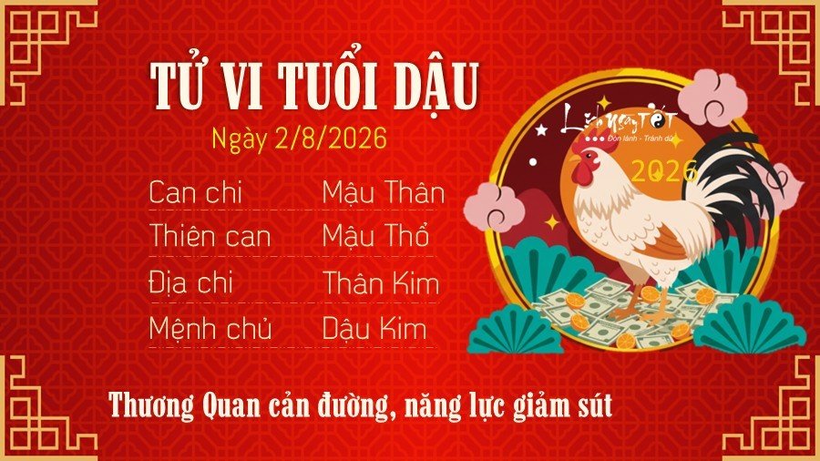 Tu vi hang ngay 2/8/2026 cua Dau