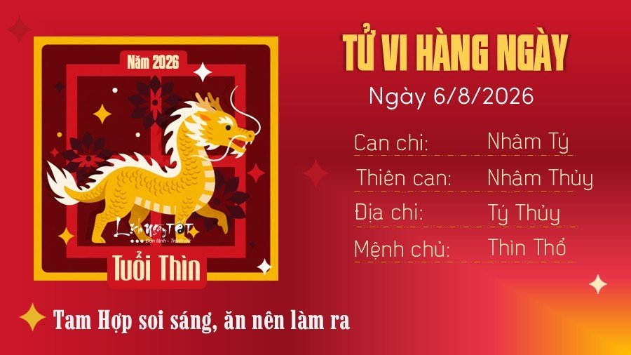 Tu vi hang ngay 6/8/2026 cua Thin