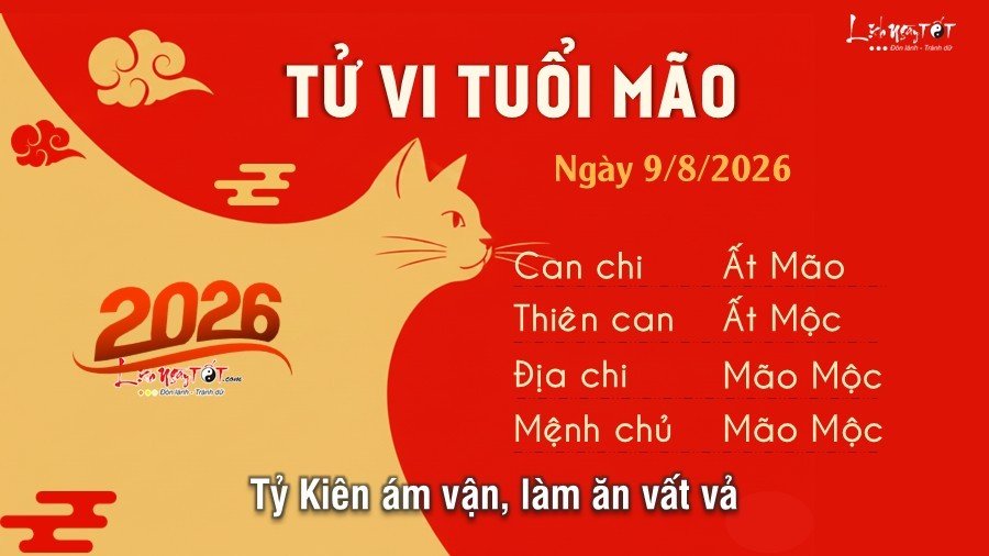 Tu vi hang ngay 9/8/2026 cua - Mao