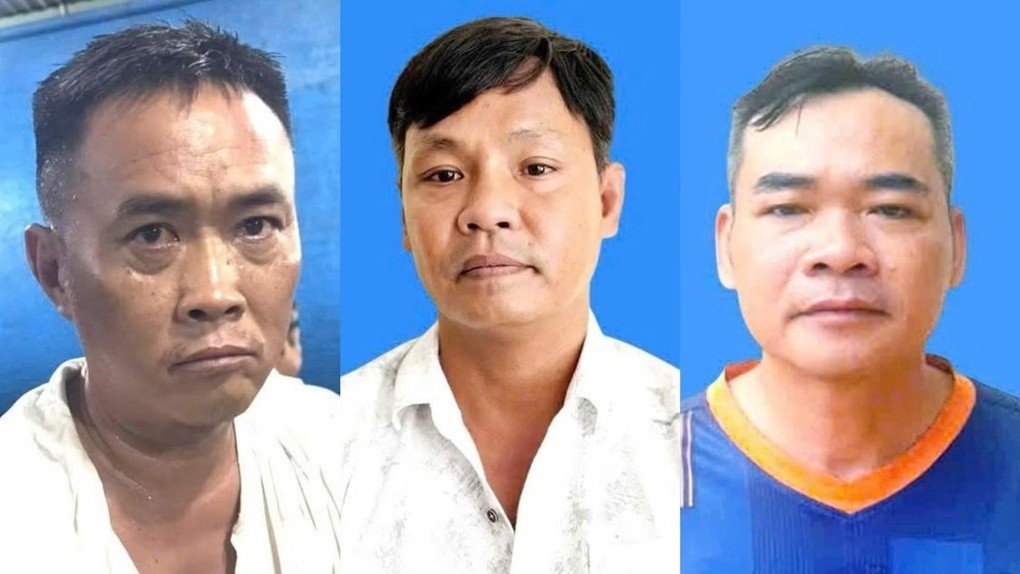 Bị can Nguyễn Thế Du, Lê Thành Phúc, Lê Tấn Bửu. Ảnh: Công an cung cấp