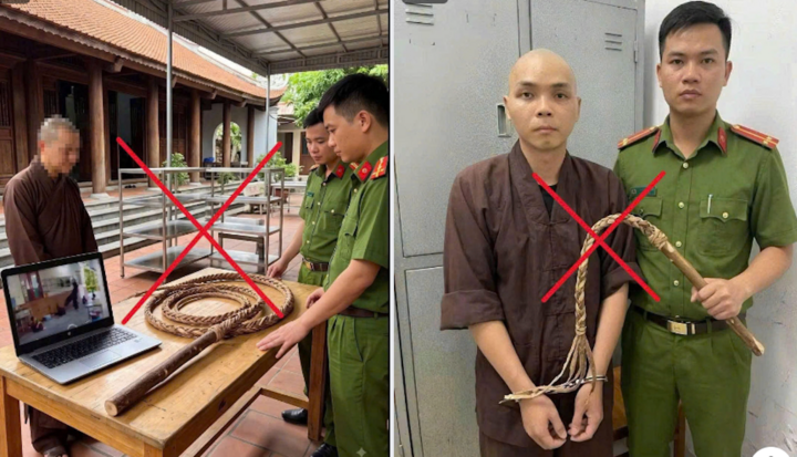 Những hình ảnh sai sự thật lan truyền trên mạng xã hội. (Ảnh: Công an tỉnh Phú Thọ)
