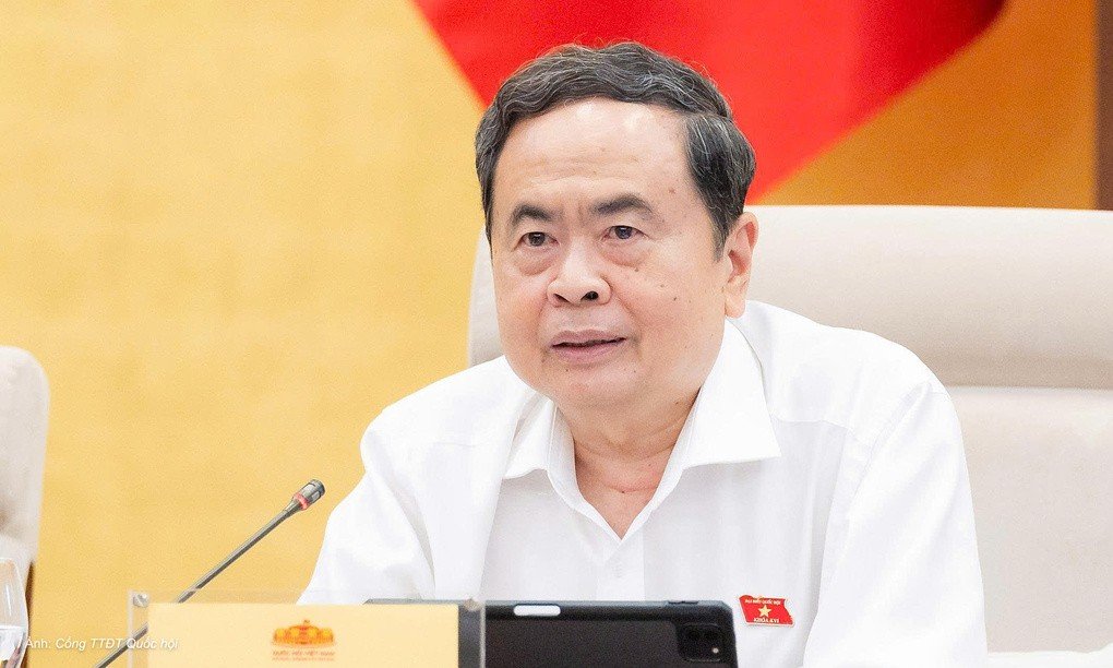 Chủ tịch Quốc hội Trần Thanh Mẫn tại phiên họp sáng 17/8. Ảnh: Cổng Thông tin điện tử Quốc hội