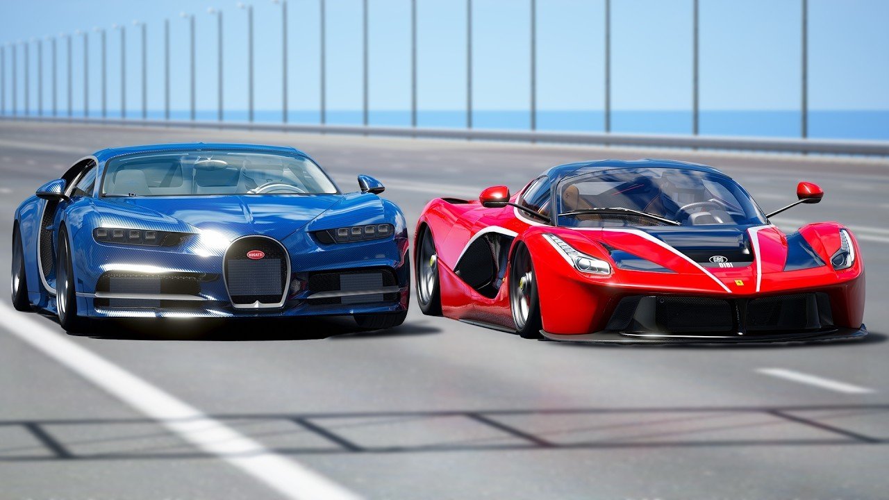 10,000 HP!!! Ferrari LaFerrari vs Bugatti Chiron | DRAG & TRACK RACE