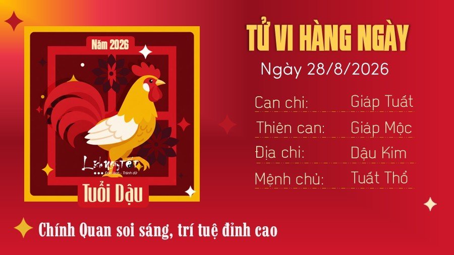 Tu vi hang ngay 28/8/2026 cua Dau