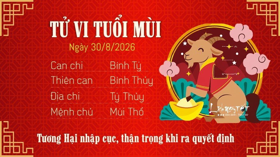 8 Tu vi hang ngay 30-8-2026 - Mui