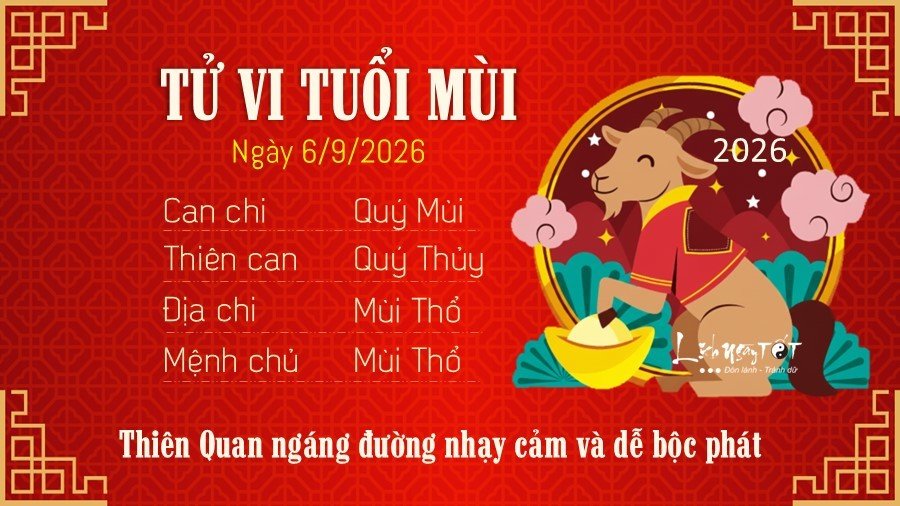 Tu vi hang ngay 6/9/2026 cua 12 con giap - Mui