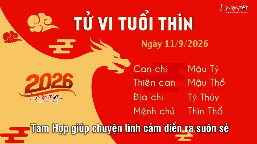 Tu vi hang ngay 11/9/2026 cua 12 con giap - Thin