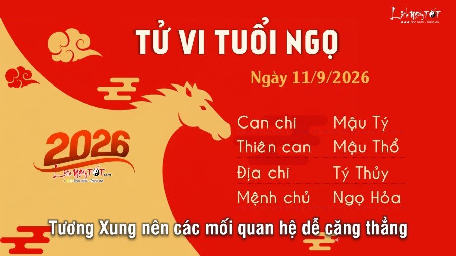Tu vi hang ngay 11/9/2026 cua 12 con giap - Ngo