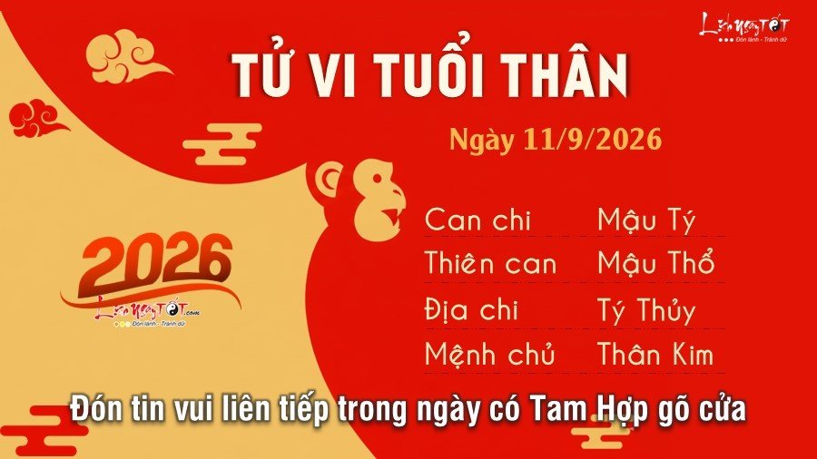 Tu vi hang ngay 11/9/2026 cua 12 con giap - Than