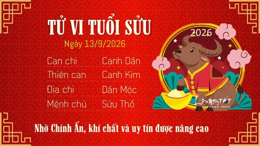 Tu vi hang ngay 13/9/2026 cua 12 con giap - Suu