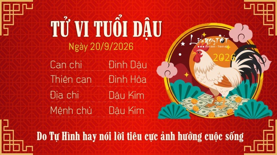 Tu vi hang ngay 20/9/2026 cua 12 con giap - Dau