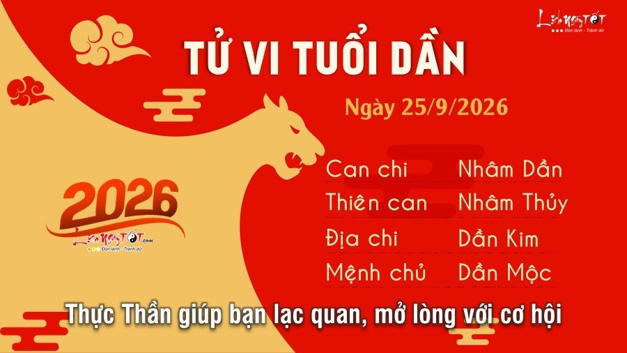 Tu vi hang ngay 25/9/2026 cua 12 con giap - Dan