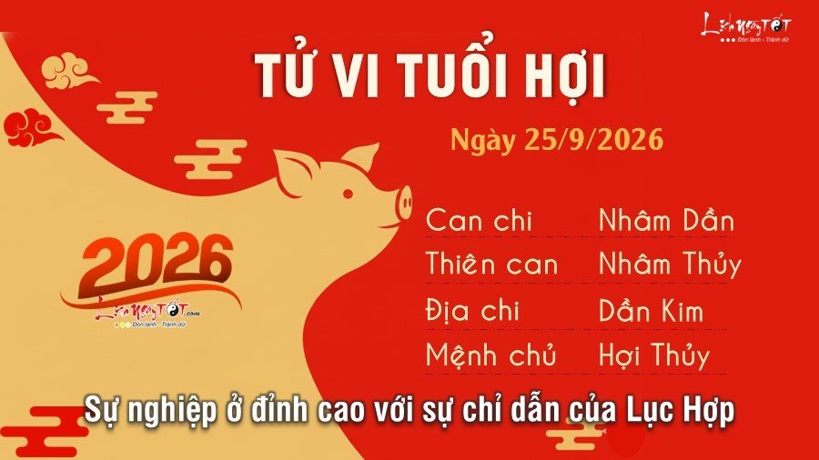 Tu vi hang ngay 25/9/2026 cua 12 con giap - Hoi