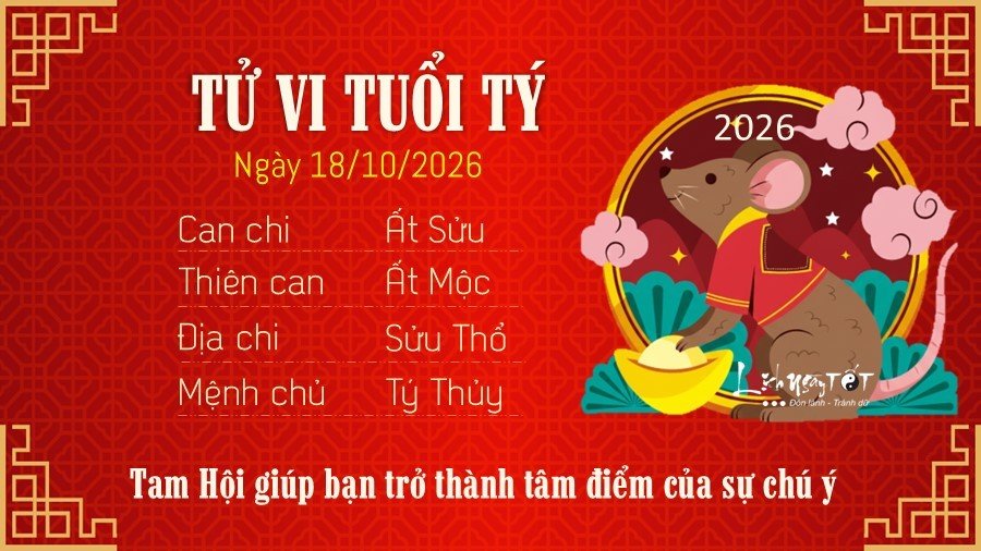 Tu vi hang ngay 18/10/2026 cua 12 con giap - Ty