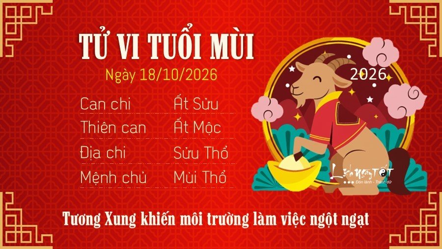 Tu vi hang ngay 18/10/2026 cua 12 con giap - Mui