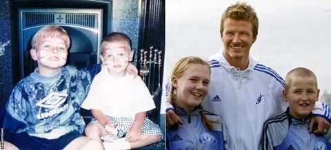 Harry Kane cùng anh trai Charlie; Kane chụp cùng David Beckham và người vợ hiện tại Katie Goodland