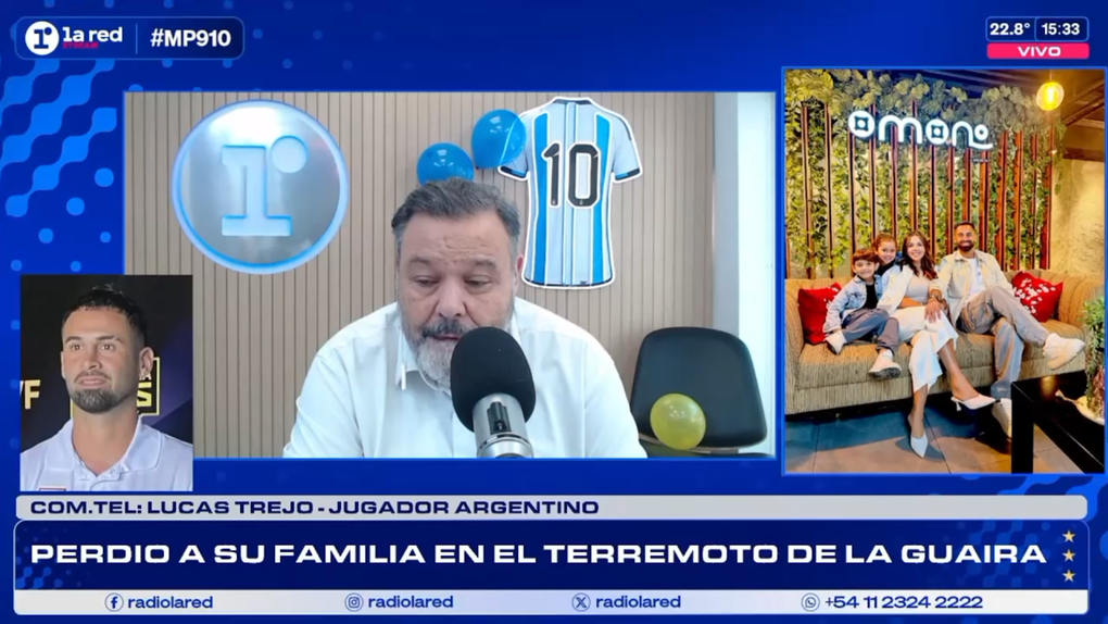 Cuộc phỏng vấn của đài phát thanh Argentina Radio La Red với Lucas Trejo ngày 29/10/2026. Ảnh: Radio La Red